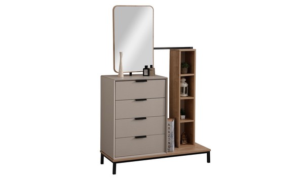 Beiger Schminktisch Holz Kosmetiktisch Designer Schlafzimmer MöBel-image