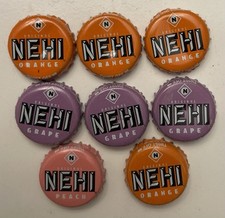 8 pc Vintage 1980s Nehi Grape Bottle Cap, Dr Pepper Bottling, Jefferson, NC