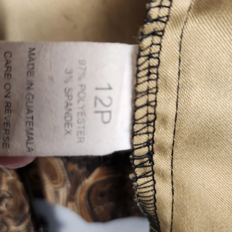 Briggs Petite Jacket Womens 12P Brown Paisley Zip Front Lined Stretch - Image 4 of 4