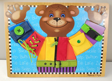 Melissa and Doug BASIC SKILLS BOARD Puzzle & Fine Motor Skill Game Zip Lace Snap