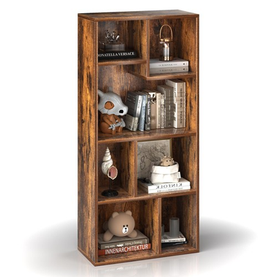 #ad 4 Tier Modern Bookcase 42 Inch High Storage Cabinet with Height Difference S... $90.80