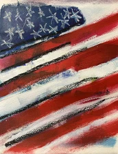 ABSTRACT EXPRESSIONISM  PRESIDENT TRUMP PORTRAIT 9 X 12 SIGNED ORIGINAL 