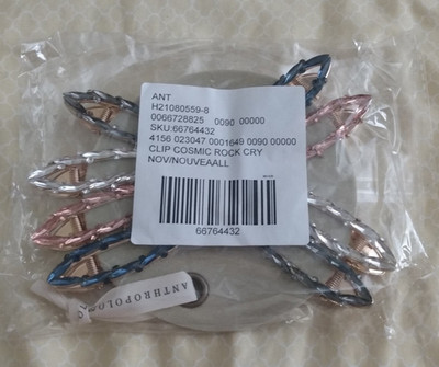 Anthropologie Hair Clip Cosmic Rock Crystal 8 pieces NEW
