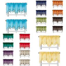 2pc Solid Faux Silk Swag Waterfall Ascot Window Valance w/Tassels 55" x18" WAVE