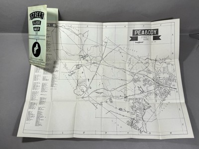 Vintage 1951 Street Guide Map ~ Peabody, Massachusetts