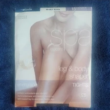 M&S 15 Den Spa legcare Leg & Body Shaper  Tights, Size Medium in Nearly Black