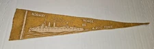 ANTIQUE HOLSUM BREAD 11" BATTLESHIP  FELT PENNANT OF NORWAY NORGE 4200 TONS