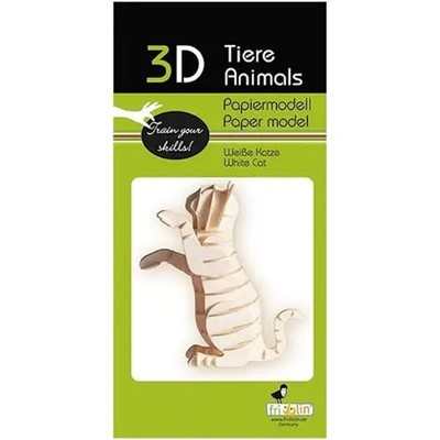 3D Papiermodell weiße Katze von Fridolin 