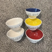 Set of 4 - Rae Dunn - ICE CREAM Bowl  - LL Artisan Magenta