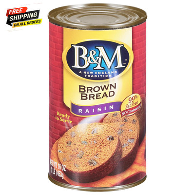 Brown Bread, Raisin, 16 Ounce  