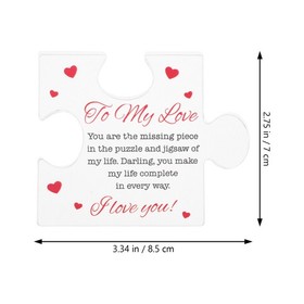 Romantic Puzzle-shaped Plaque Happy Valentine's Day Table Centerpiece