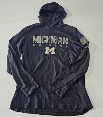 Colosseum Operation Go Blue Men's Size M Hooded Tee  Shirt Black Michigan