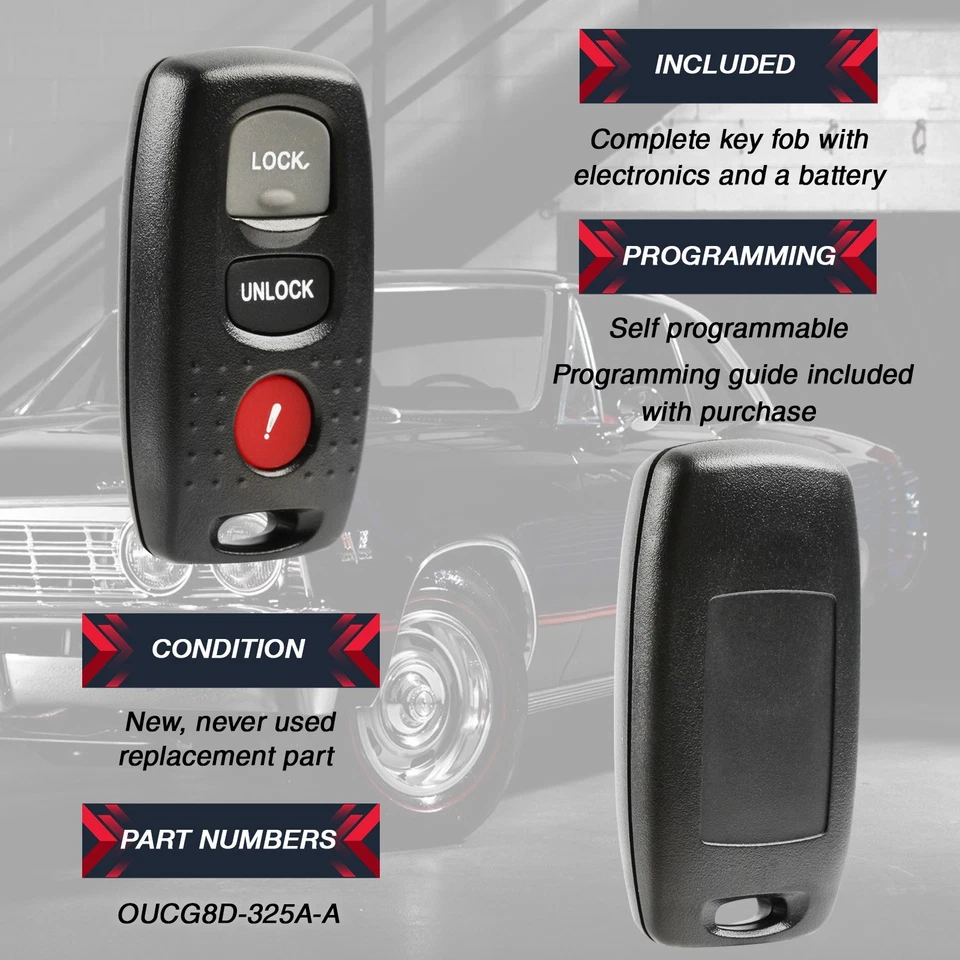 Key Fob Remote for 2002 2003 2004 2005 2006 Mazda MPV OUCG8D-325A-A Foto 4 de 4