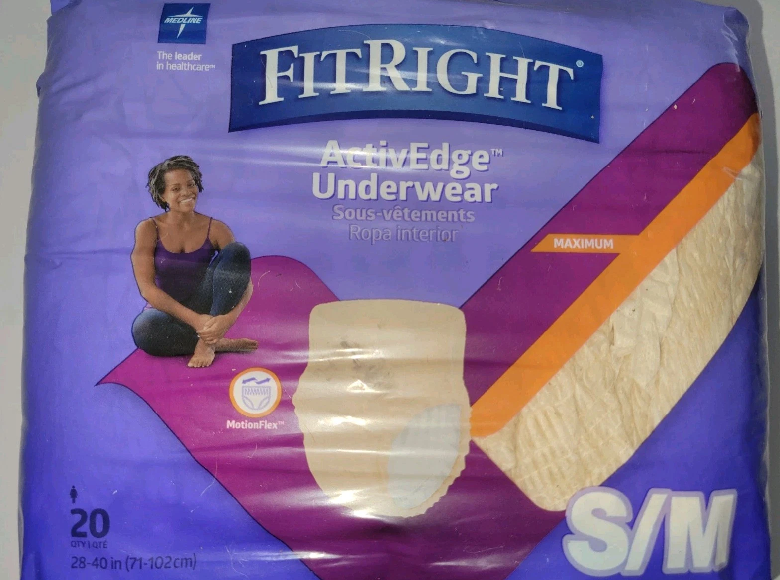 FitRight ActiveEdge Underwear Maximum Absorbency S/M Size 20 Total ct