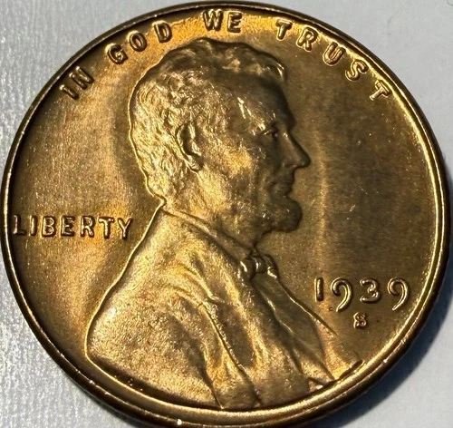 1939-S BU RD Lincoln Wheat Cent Penny BU GEM #2134