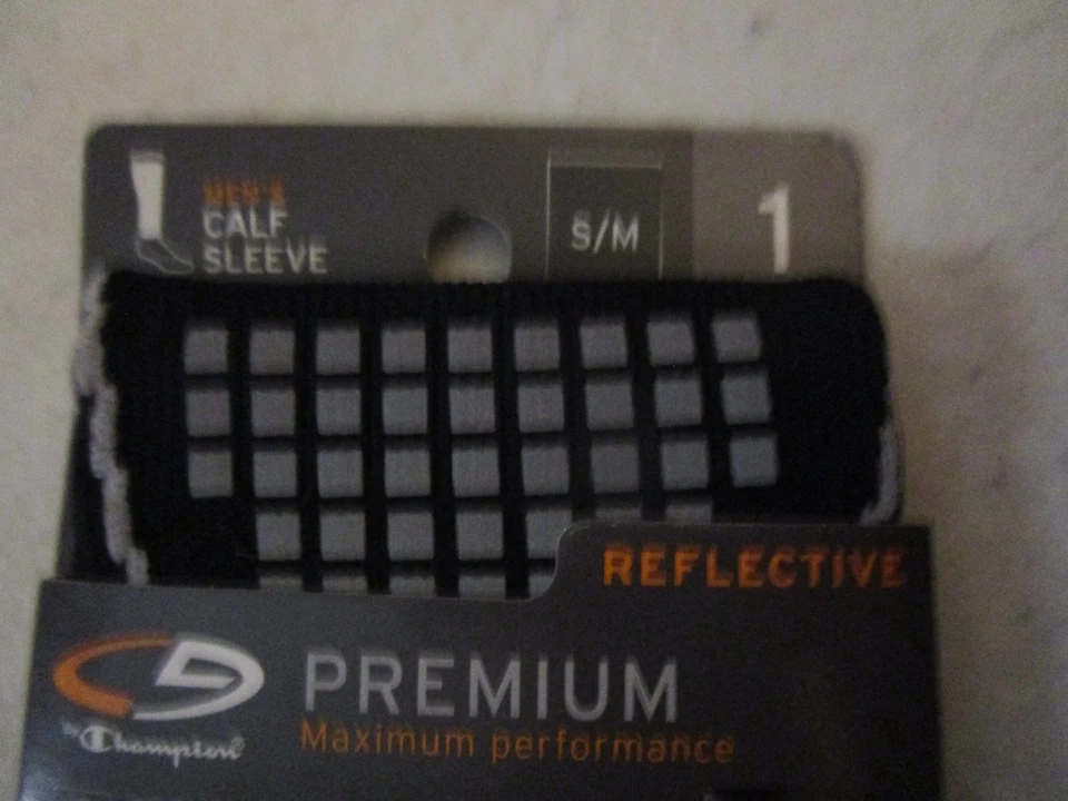 1 Pair Champion C9 Reflective Running Black Compression Calf Sleeves Mens S / M - Image 3 of 3