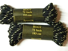 2 pair pack- Black w/ Yellow, ProTOUGH(tm) Slim Kevlar Reinforced, Boot Laces
