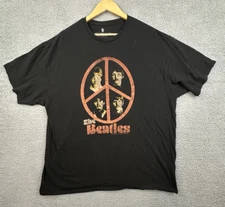Junk Food Clothing The Beatles Peace Graphic T-Shirt Mens XL Black