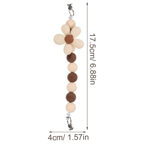 Flower Ornaments Silicone Beaded Phone Lanyard Charm Wrist Strap - Photo 8/12