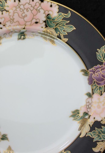 Fitz & Floyd CLOISONNE PEONY BLACK Dinner Plate A+ CONDITION - Picture 2 of 5