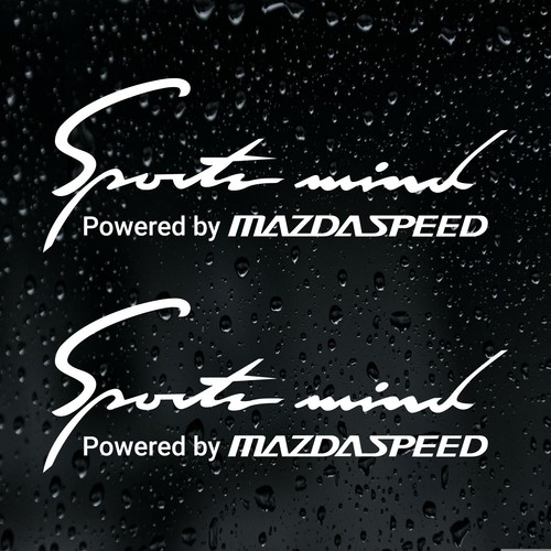 2x SPORTS MIND Powered by MAZDASPEED Decal Stickers (10" x 3.75") for Mazda Cars - Picture 8 of 16