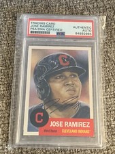 Jose Ramirez 2018 Topps Living Set Auto Card #20 Cleveland Indians PSA