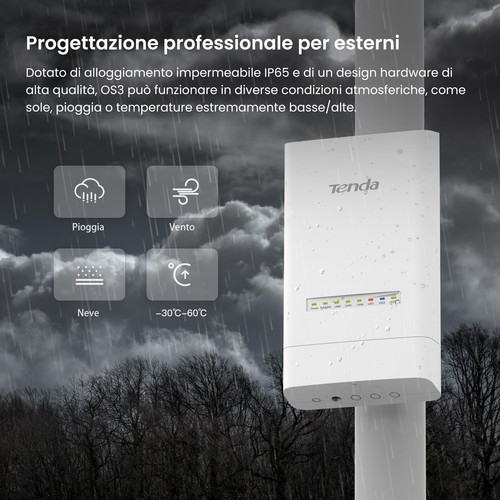 Tenda OS3 Ponte WiFi Esterno Access Point 867 Mbps / 5GHz Antenna direzionale... - Photo 7/7