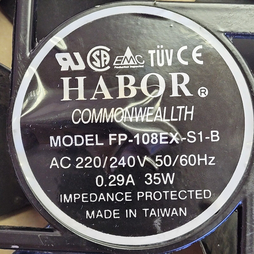 HABOR COMMONWEALLTH FP-108EX-S1-B COOLING FAN AC220/240V 50/60HZ 0.29A 35W - Picture 2 of 7