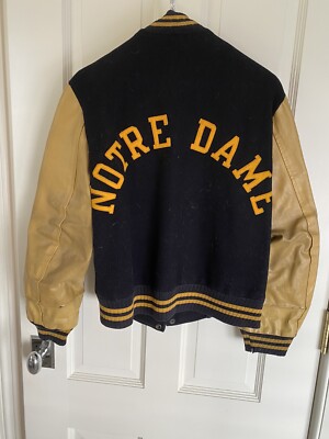 Vintage 1950s/60s Notre Dame Wool Letterman Varsity Jacket Men's size Small 