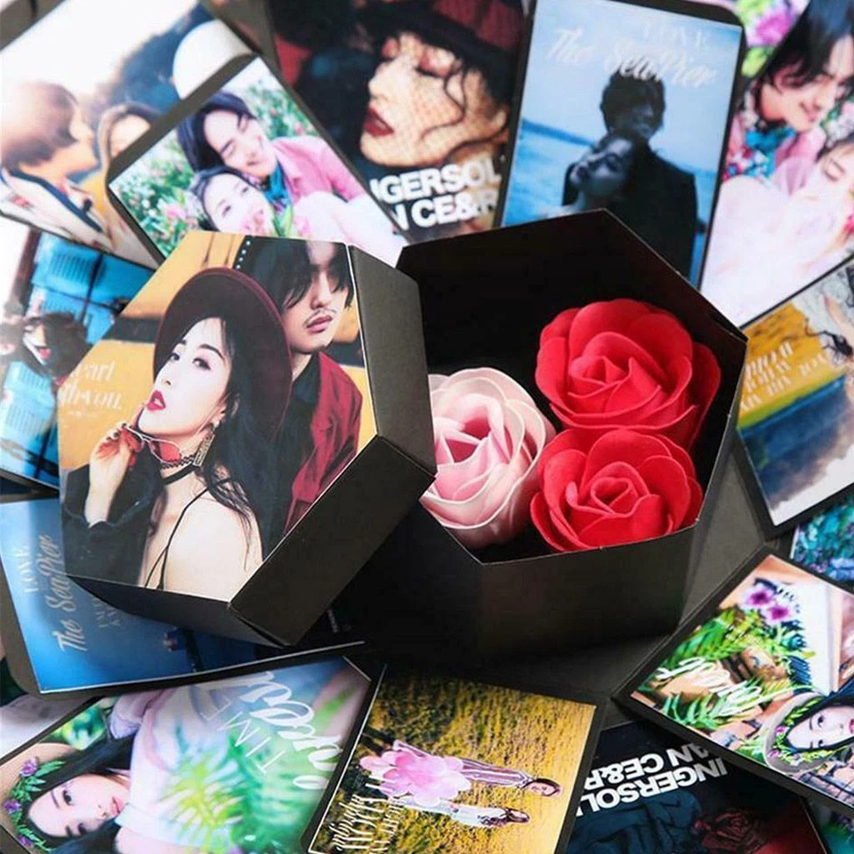 DIY Explosion Box Memory Scrapbook Photo Gift Album Kits Anniversary Surprise US - Image 3 of 4