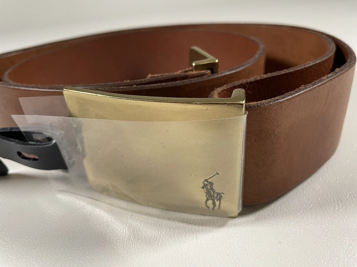 Vtg Polo Ralph Lauren Belt Size xl Italian Leather Brown New Old 