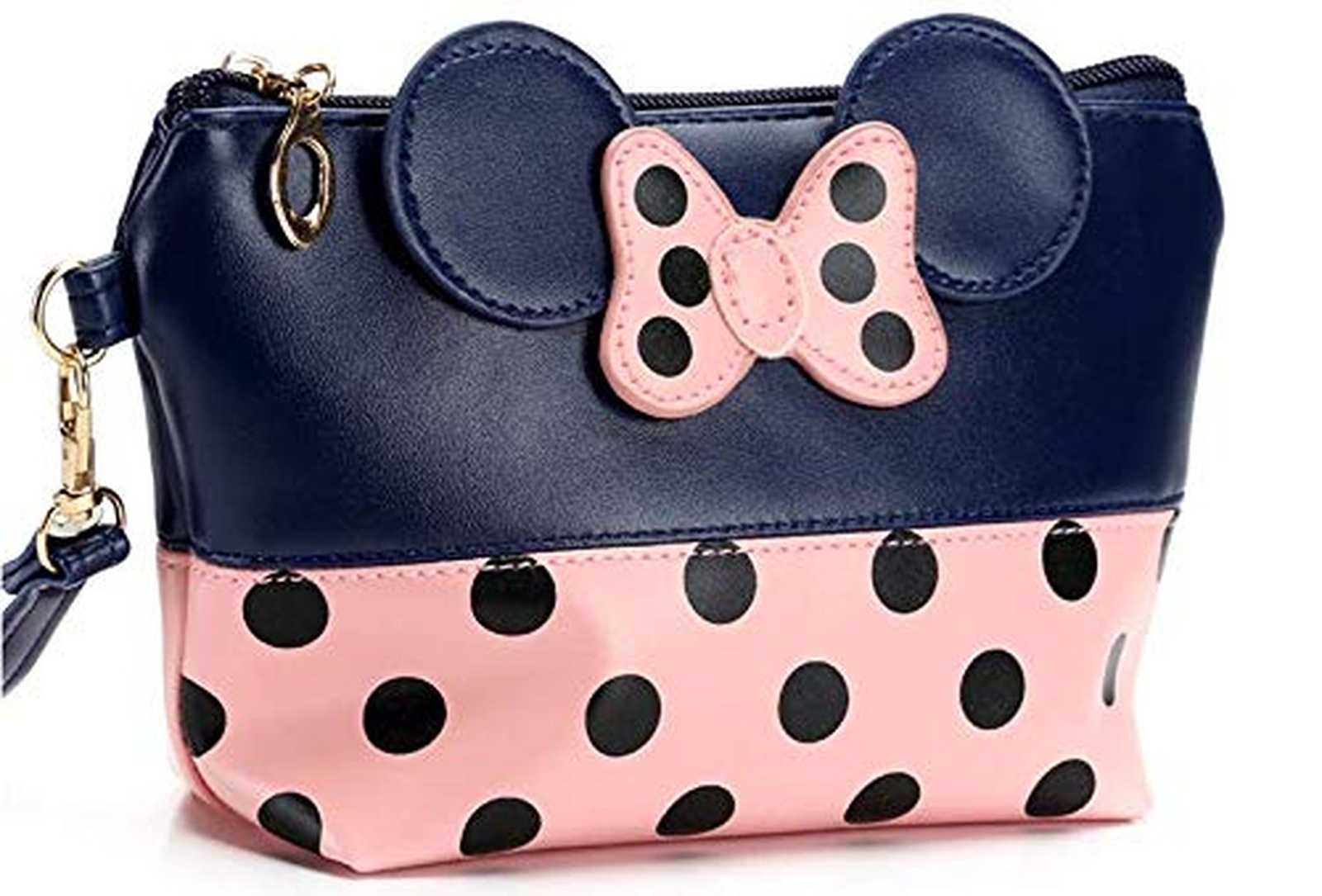 Cartoon Leather Travel Makeup Bag Cute Portable Cosmetic Toiletry Organizer
