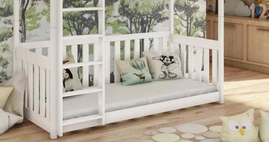 Brand New Modern Pine Kids Cot Bunk Bed Konrad in Grey - Image 4 of 4