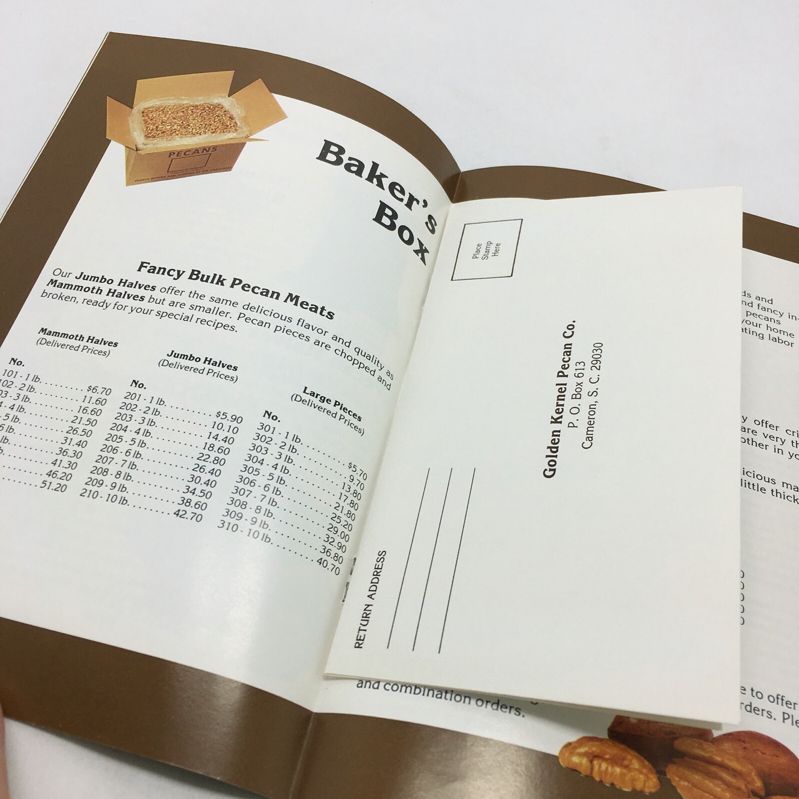 1982 Golden Kernel Pecan Co Cameron SC Holiday Gift Ideas Catalog