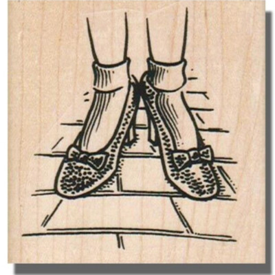 Wood Rubber Stamp, RUBY SLIPPERS, Wizard of Oz, Yellow Brick Road, Dorothy,Shoes