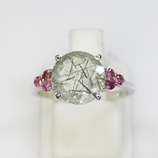 Natural Black Rutile Quartz Solitaire Ring With 925 Sterling Silver In All Sizes