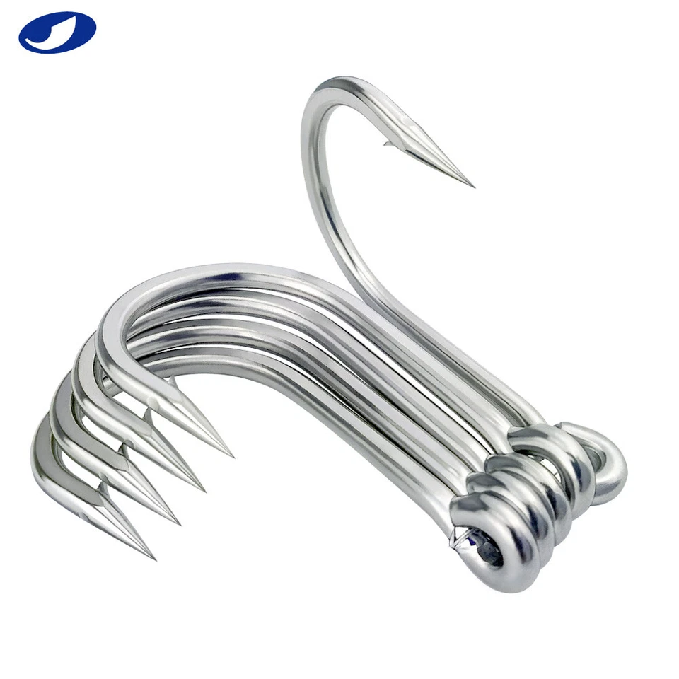OCEAN CAT Classic Stainless Steel Barbed Circle Trolling Fishing Hooks - Image 4 of 4