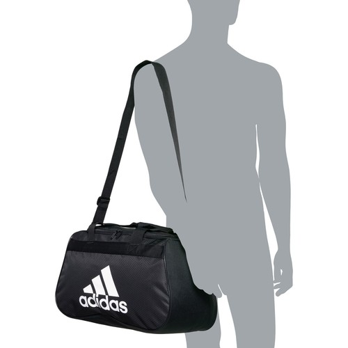 Adidas Diablo Small II HEX Solid Duffel Gym Travel Bag Black 18”x11”x12” NWT - Picture 5 of 7