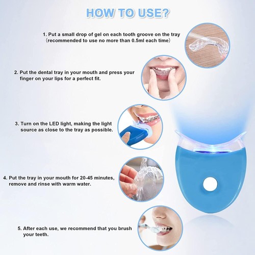 Kit Sbiancamento Denti, 10*3ML Gel Sbiancante Denti Led Professionale, Rimuove D - Foto 7 di 11