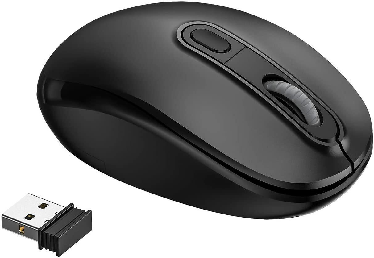 AHGUEP 2.4G Wireless Silent Mouse with Adjustable DPI Black-image