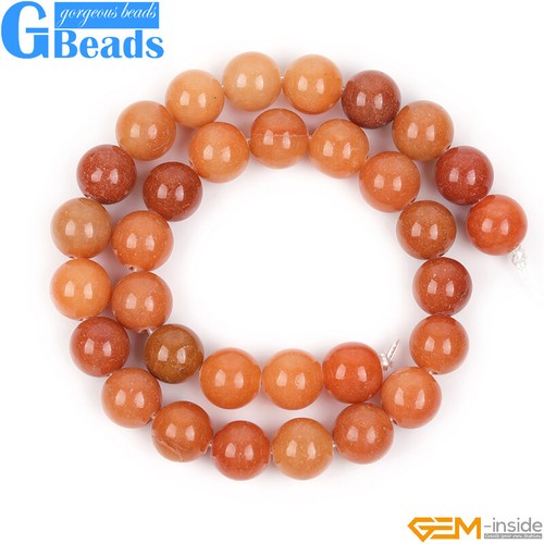 Cuentas de jade aventurina naranja natural para hacer joyas piedras preciosas de 15" agujero grande - Imagen 6 de 35