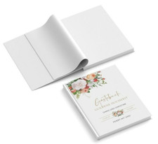 Gästebuch personalisiert - Blumen bunt - DIN A5 - 128 Seiten - Goldene Hochzeit
