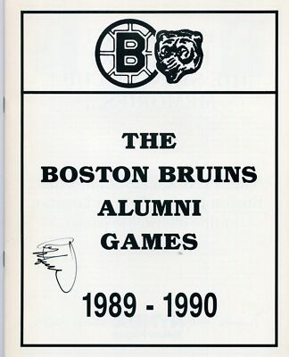 1989-90 Boston Bruins Alumni Games Program Media Guide w/ Unknown Autograph M259