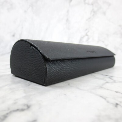 Prada Eyeglasses Case Semi-Hard Black Flip Top | eBay