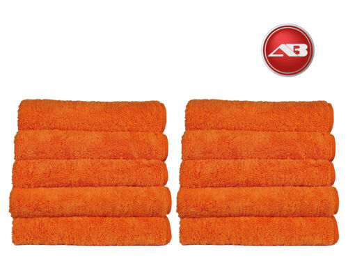 Microfibre 40cm 320gsm Large Ultra Plush Towel Orange 1 Pack of 10 Autobright - Afbeelding 1 van 7