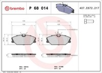 Brembo P 68 014 Bremsbelagsatz, Scheibenbremse FüR Renault