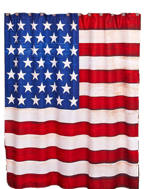 American Flag Fabric Shower Curtain Red White Blue Stars Stripes Bathroom Decor For Sale Online