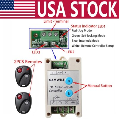 Switchable DC Motor Linear Actuator Wireless Remote Forward Reverse Controller