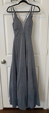 My Michelle Prom Dress Long Blue Sparkle Size 3 NWT