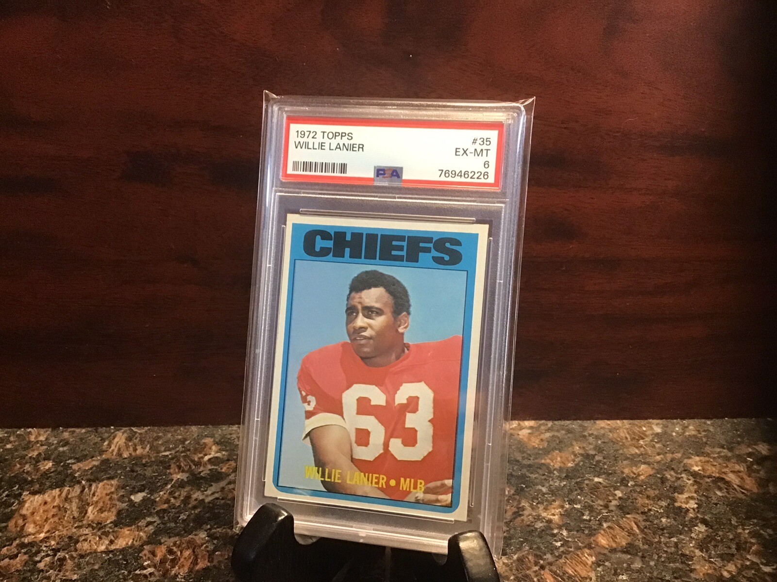 1972 Topps Football #35 WILLIE LANIER HOF PSA 6 HOF